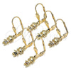 Arete Colgante 02.316.0064.1 Oro Laminado, Diseño de Niñita Pequeña, con Multicolor Micro Pave, Pulido, Tono Dorado