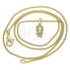 Collares con Dije 04.316.0001.20 Oro Laminado, Diseño de Niñita Pequeña, con Blanca Micro Pave, Pulido, Tono Dorado (02 MM Thickness, 20 Inches Length)