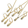 Juego de Arete y Dije de Adulto 10.316.0057 Oro Laminado, Diseño de Niñito Pequeño, con Blanca Micro Pave, Pulido, Tono Dorado