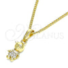 Collares con Dije 04.316.0002.20 Oro Laminado, Diseño de Niñito Pequeño, con Multicolor Micro Pave, Pulido, Tono Dorado (02 MM Thickness, 20 Inches Length)