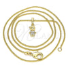 Collares con Dije 04.316.0002.20 Oro Laminado, Diseño de Niñito Pequeño, con Multicolor Micro Pave, Pulido, Tono Dorado (02 MM Thickness, 20 Inches Length)