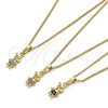 Collares con Dije 04.316.0002.20 Oro Laminado, Diseño de Niñito Pequeño, con Multicolor Micro Pave, Pulido, Tono Dorado (02 MM Thickness, 20 Inches Length)