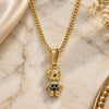 Collares con Dije 04.316.0002.2.20 Oro Laminado, Diseño de Niñito Pequeño, con Micro Pave Negro, Pulido, Tono Dorado (Grosor 02 MM, 20 Pulgadas de Largo)