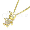 Collares con Dije 04.195.0054.20 Oro Laminado, Diseño de Niñito Pequeño, con Negro and Blanca Micro Pave, Pulido, Tono Dorado (02 MM Thickness, 20 Inches Length)
