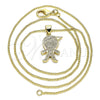 Collares con Dije 04.195.0055.18 Oro Laminado, Diseño de Niñito Pequeño, con Blanca Micro Pave, Pulido, Tono Dorado (02 MM Thickness, 18 Inches Length)