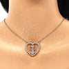 Collares con Dije 04.195.0058.18 Oro Laminado, Diseño de Corazón y Niñito Pequeño, con Zafiro Azul and Blanca Micro Pave, Pulido, Tono Dorado (02 MM Thickness, 18 Inches Length)