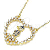 Collares con Dije 04.195.0058.18 Oro Laminado, Diseño de Corazón y Niñito Pequeño, con Zafiro Azul and Blanca Micro Pave, Pulido, Tono Dorado (02 MM Thickness, 18 Inches Length)