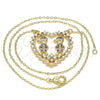 Collares con Dije 04.195.0060.18 Oro Laminado, Diseño de Corazón y Niñito Pequeño, con Zafiro Azul and Blanca Micro Pave, Pulido, Tono Dorado (02 MM Thickness, 18 Inches Length)