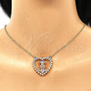 Collares con Dije 04.195.0061.18 Oro Laminado, Diseño de Corazón y Niñita Pequeña, con Rubi and Blanca Micro Pave, Pulido, Tono Dorado (02 MM Thickness, 18 Inches Length)