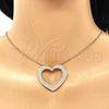 Collares con Dije 04.156.0218.20 Oro Laminado, Diseño de Corazón, con Blanca Micro Pave, Pulido, Tono Dorado (02 MM Thickness, 20 Inches Length)