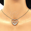 Collares con Dije 04.156.0219.20 Oro Laminado, Diseño de Corazón, con Blanca Micro Pave, Pulido, Tono Dorado (02 MM Thickness, 20 Inches Length)
