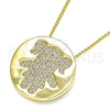 Collares con Dije 04.156.0236.20 Oro Laminado, Diseño de Niñita Pequeña, con Blanca Micro Pave, Pulido, Tono Dorado (02 MM Thickness, 20 Inches Length)