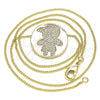 Collares con Dije 04.156.0237.20 Oro Laminado, Diseño de Niñito Pequeño, con Blanca Micro Pave, Pulido, Tono Dorado (02 MM Thickness, 20 Inches Length)