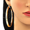 Argolla Extra Grande 02.170.0088.80 Oro Laminado, Diseño de Hueco, Pulido, Tono Dorado