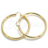 Argolla Extra Grande 02.170.0088.80 Oro Laminado, Diseño de Hueco, Pulido, Tono Dorado