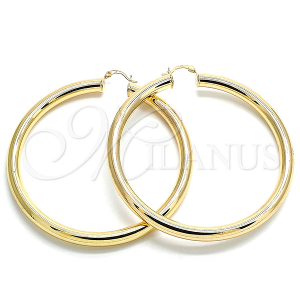 Argolla Extra Grande 02.170.0088.80 Oro Laminado, Diseño de Hueco, Pulido, Tono Dorado