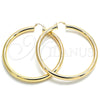Argolla Extra Grande 02.170.0088.80 Oro Laminado, Diseño de Hueco, Pulido, Tono Dorado