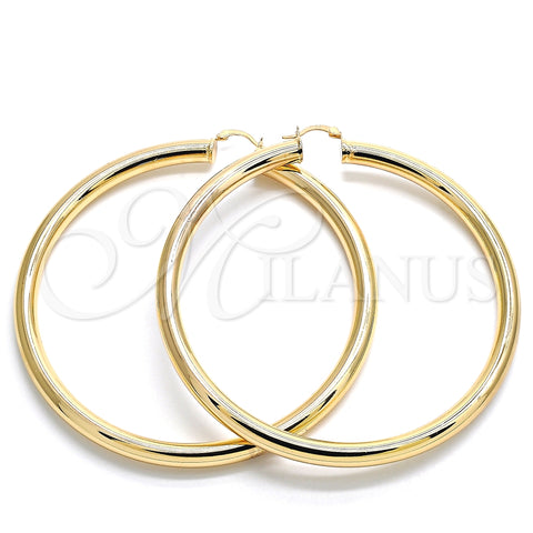 Argolla Extra Grande 02.170.0088.90 Oro Laminado, Diseño de Hueco, Pulido, Tono Dorado