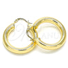 Argolla Mediana 02.170.0314.30 Oro Laminado, Diseño de Hueco, Pulido, Tono Dorado