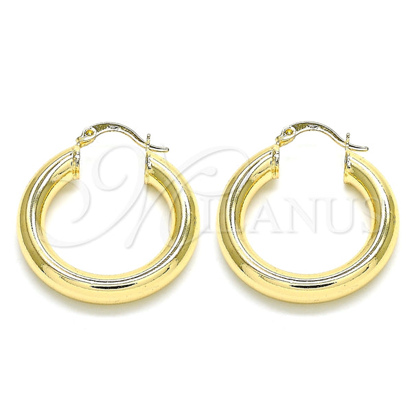 Argolla Mediana 02.170.0314.30 Oro Laminado, Diseño de Hueco, Pulido, Tono Dorado