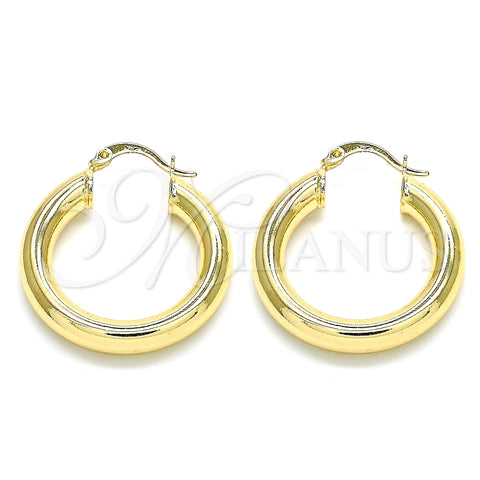 Argolla Mediana 02.170.0314.30 Oro Laminado, Diseño de Hueco, Pulido, Tono Dorado