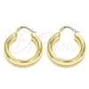 Argolla Mediana 02.170.0314.30 Oro Laminado, Diseño de Hueco, Pulido, Tono Dorado