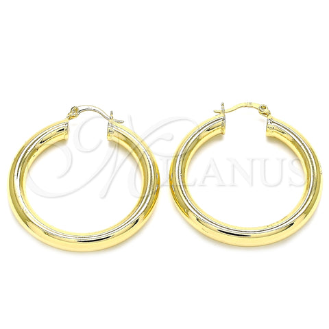Argolla Mediana 02.170.0314.40 Oro Laminado, Diseño de Hueco, Pulido, Tono Dorado