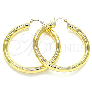 Argolla Grande 02.170.0314.50 Oro Laminado, Diseño de Hueco, Pulido, Tono Dorado