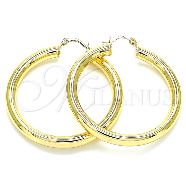 Argolla Grande 02.170.0314.50 Oro Laminado, Diseño de Hueco, Pulido, Tono Dorado
