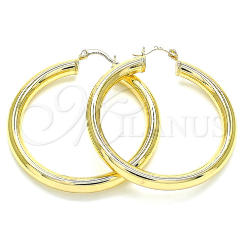 Argolla Grande 02.170.0314.50 Oro Laminado, Diseño de Hueco, Pulido, Tono Dorado