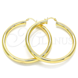 Argolla Grande 02.170.0314.60 Oro Laminado, Diseño de Hueco, Pulido, Tono Dorado