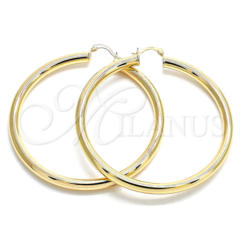 Argolla Extra Grande 02.170.0314.70 Oro Laminado, Diseño de Hueco, Pulido, Tono Dorado