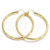 Argolla Extra Grande 02.170.0314.70 Oro Laminado, Diseño de Hueco, Pulido, Tono Dorado