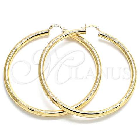 Argolla Extra Grande 02.170.0314.80 Oro Laminado, Diseño de Hueco, Pulido, Tono Dorado