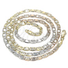 Gargantilla Basica 04.65.0207.24 Oro Laminado, Diseño de Mariner, Diamantado, Tres Tonos (04 MM Thickness, 24 Inches Length)