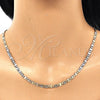 Gargantilla Basica 04.65.0209.24 Oro Laminado, Diseño de Mariner, Diamantado, Tres Tonos (04 MM Thickness, 24 Inches Length)