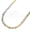 Gargantilla Basica 04.65.0209.24 Oro Laminado, Diseño de Mariner, Diamantado, Tres Tonos (04 MM Thickness, 24 Inches Length)