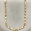 Gargantilla Basica 04.65.0209.24 Oro Laminado, Diseño de Mariner, Diamantado, Tres Tonos (04 MM Thickness, 24 Inches Length)