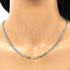 Gargantilla Basica 04.65.0210.24 Oro Laminado, Diamantado, Tres Tonos (04 MM Thickness, 24 Inches Length)