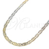 Gargantilla Basica 04.65.0210.24 Oro Laminado, Diamantado, Tres Tonos (04 MM Thickness, 24 Inches Length)