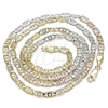 Gargantilla Basica 04.65.0210.24 Oro Laminado, Diamantado, Tres Tonos (04 MM Thickness, 24 Inches Length)