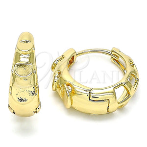 Argolla Huggie 02.195.0115.20 Oro Laminado, Pulido, Tono Dorado