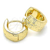Argolla Huggie 02.195.0118.15 Oro Laminado, Diamantado, Tono Dorado