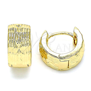 Argolla Huggie 02.195.0118.15 Oro Laminado, Diamantado, Tono Dorado