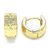 Argolla Huggie 02.195.0118.15 Oro Laminado, Diamantado, Tono Dorado