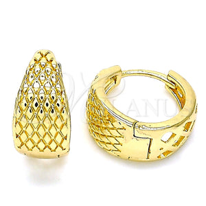 Argolla Huggie 02.195.0121.15 Oro Laminado, Pulido, Tono Dorado