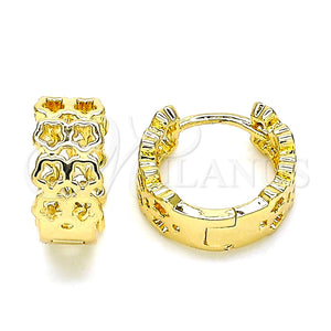Argolla Huggie 02.195.0122.15 Oro Laminado, Diseño de Estrella, Pulido, Tono Dorado