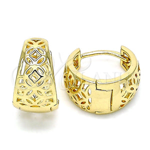 Argolla Huggie 02.195.0123.15 Oro Laminado, Pulido, Tono Dorado