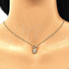 Juego de Arete y Dije de Adulto 10.156.0226 Oro Laminado, Diseño de Niñito Pequeño, con Micro Pave Blanca, Pulido, Tono Dorado