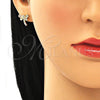 Arete Dormilona 02.156.0396.4 Oro Laminado, Diseño de Libélula, con Multicolor Micro Pave, Pulido, Tono Dorado
